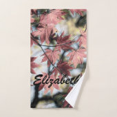 Rustique feuille d'érable rouillé rouge brun rose (Serviette à main)