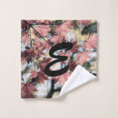 Rustique feuille d'érable rouillé rouge brun rose (Gant de toilette)