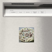 Rustique Figuline-schaal met een witte achtergrond Magneet (Insitu (Vaatwasser))
