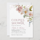 Rustique Fleur sauvage Couples Douche Invitation (Devant)