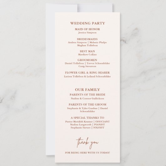 Rustique Fleur sauvage Terracotta Boho Programme d (Dos)