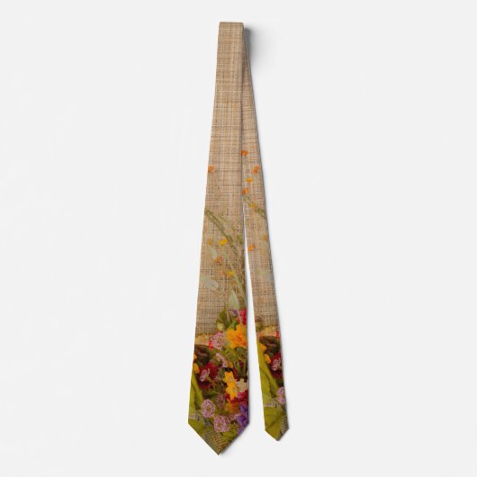 Rustique Fleurs d'automne Mariage Cravate (Devant)