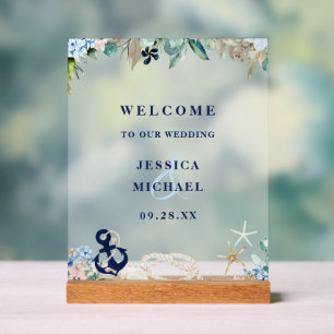 Rustique Floral Ancre Beach Mariage Bienvenue