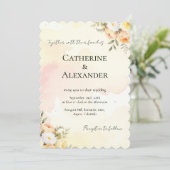 Rustique Floral Aquarelle Roses Faire-part de mari (Debout devant)