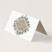 Rustique Floral Automne Mariage d'hiver Table Plac (Back)