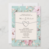 Rustique Floral Blush Faire-part de mariage rose (Devant)