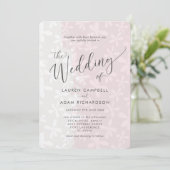 Rustique Floral Blush Faire-part de mariage rose (Debout devant)