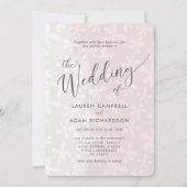 Rustique Floral Blush Faire-part de mariage rose (Devant)