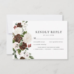 Rustique Floral Boho Verdure RSVP avec Repas