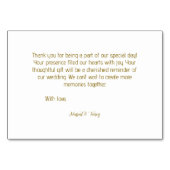 Rustique Floral Bois Texture Mariage Cartes Thanky (Dos)