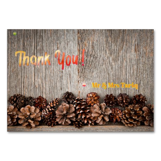 Rustique Floral Bois Texture Mariage Cartes Thanky (Devant)