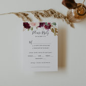 Rustique Floral Botanique Mariage Menu Choix RSVP