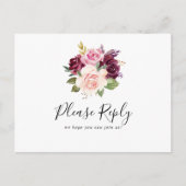 Rustique Floral Botanique Menu Choix Carte Postale (Devant)