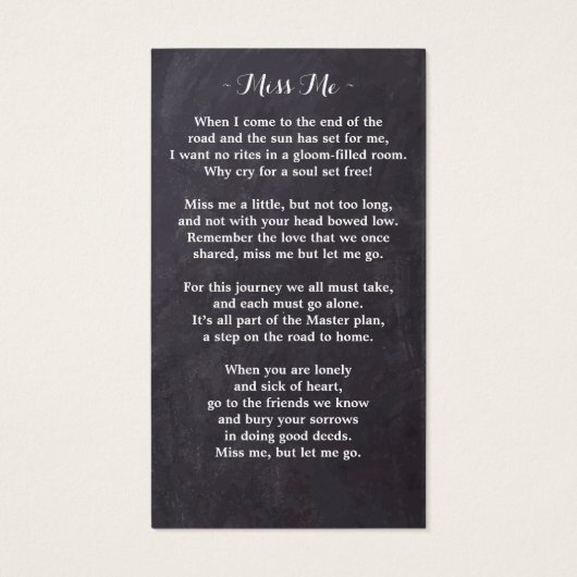 Rustique Floral carte de prière funéraire (Dos)