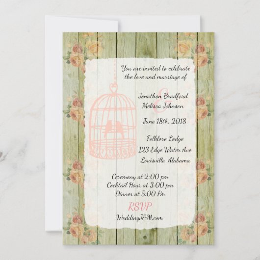 Rustique Floral Chic Floral Invitations de mariage (Devant)