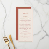 Rustique Floral Élégant minimaliste Mariage | Menu