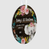 Rustique Floral Koala Baby's First Christmas (devant)