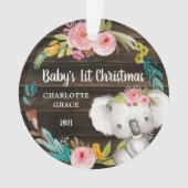 Rustique Floral Koala Baby's First Christmas (devant)