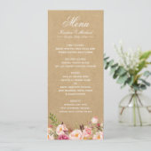 Rustique Floral Kraft | Élégant menu Mariage chic (Debout devant)