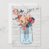 Rustique Floral Mason Jar Faire-part de mariage (Dos)
