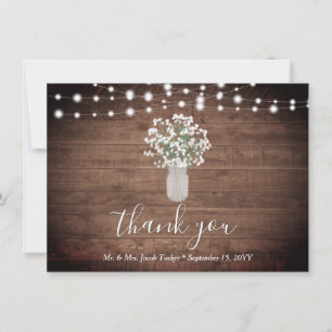 Rustique Floral Mason Jar illumine le Merci Mariag