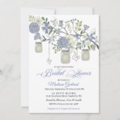 Rustique Floral Mason Jar Invitation nuptiale douc (Devant)