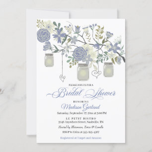 Rustique Floral Mason Jar Invitation nuptiale douc