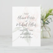 Rustique Floral Neutre Élégant Mariage Invitation (Debout devant)