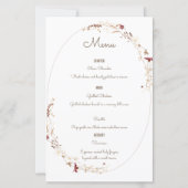 Rustique Floral Oval Photo Botanique Menu de la co (Dos)