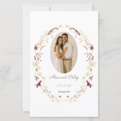 Rustique Floral Oval Photo Programme de couronnes  (Devant)