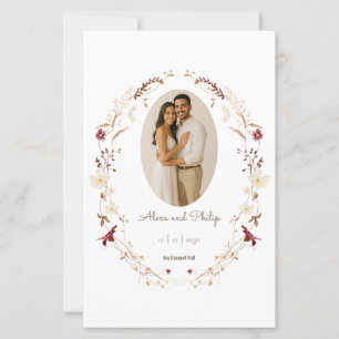 Rustique Floral Oval Photo Programme de couronnes 
