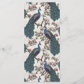 Rustique Floral Peacock Bird Menu Mariage (Dos)