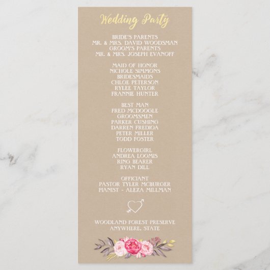 Rustique Floral Peony & Deer Antler Programmes de  (Dos)