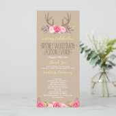 Rustique Floral Peony & Deer Antler Programmes de  (Debout devant)