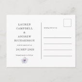 Rustique Floral Purple Enregistrer la date Carte p (Dos)