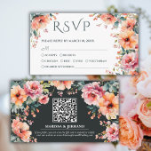 Rustique Floral Sud Mariage QR Mini carte RSVP