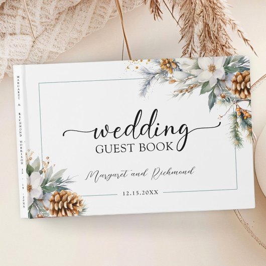 Rustique Floral Winter Wedding Livre d'invité