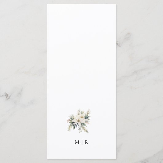 Rustique Floral Winter Wedding Menu (Dos)