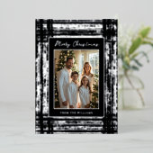 Rustique Glam Foil Carte de Noël Modèle personnali (Debout devant)