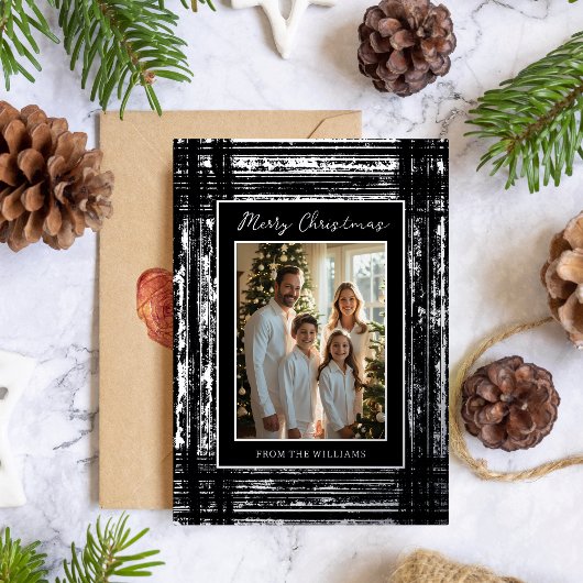 Rustique Glam Foil Carte de Noël Modèle personnali