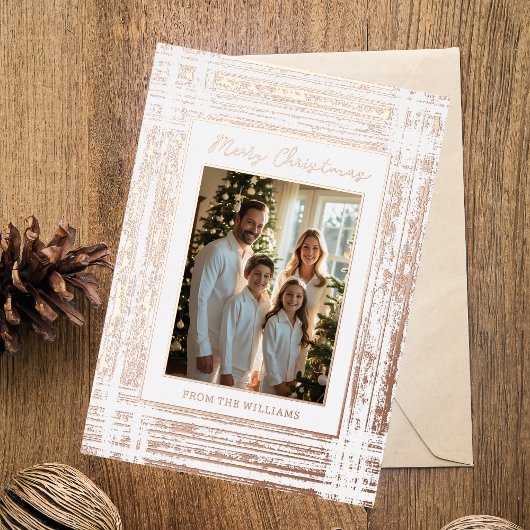 Rustique Glam Foil Carte de Noël Modèle personnali