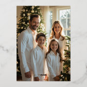 Rustique Glam Foil Carte de Noël Modèle personnali (Verso)