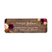 Rustique Grange Bois Boho étiquette de adresse flo (Devant)