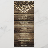 Rustique Grange Bois Damas Programme de mariage vi (Devant)