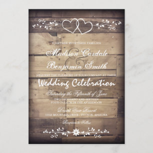 Rustique Grange Bois Double Coeur Invitations de m