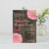 Rustique Grange Bois rose marguerite Invitations (Debout devant)