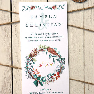 Rustique Green & Cuivre Invitation de mariage d'hi