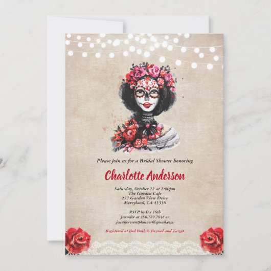 Rustique Halloween nuptiale invitation à la douche (Devant)