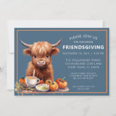 Rustique Highland Cow Friendsgiving Invitation (Devant)