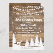 Rustique hiver Anniversaire Fête Invitation (Devant / Derrière)